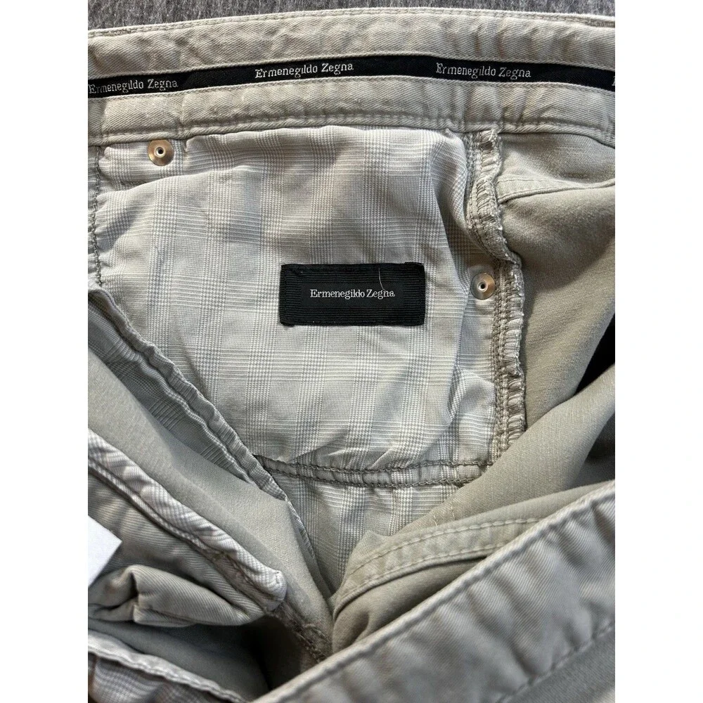ERMENEGILDO ZEGNA LUXURY REGULAR FIT STRAIGHT LEG Men’s JEANS 38x32 Stone Colour